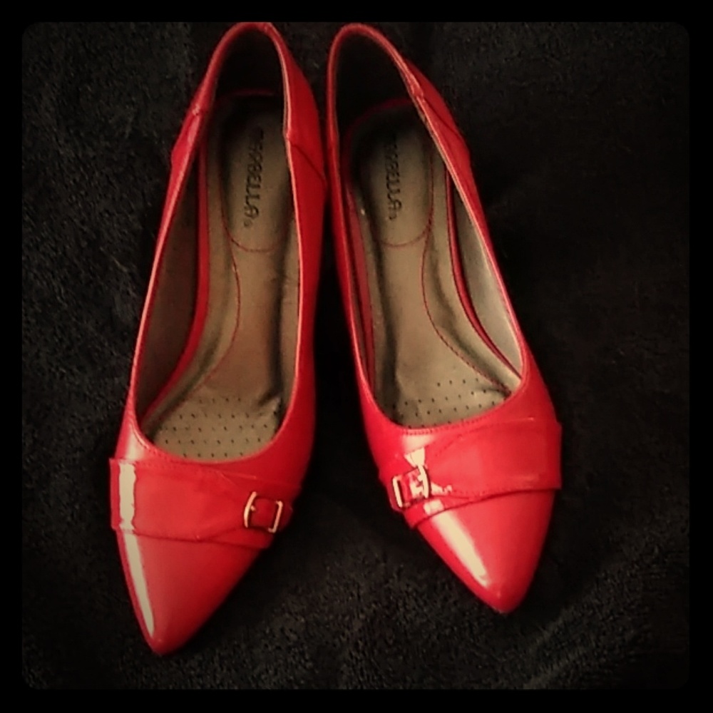 Pretty Red Heels with Buckle